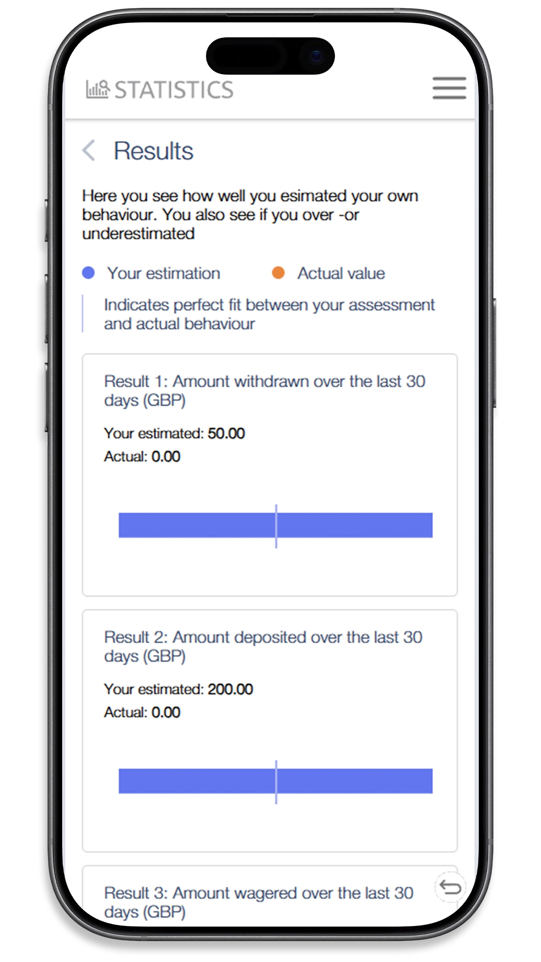 SafeMate results screen